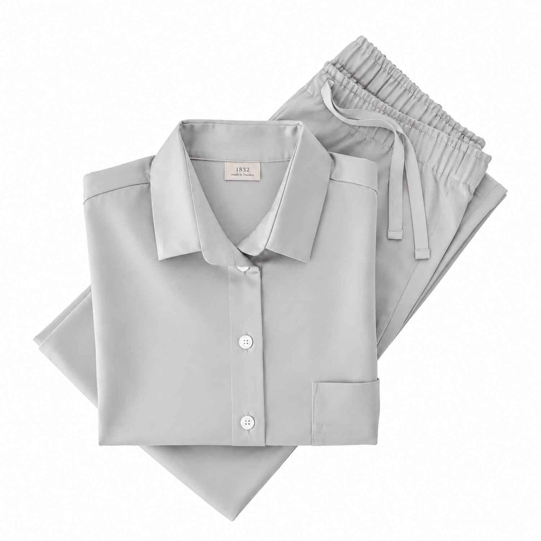 Baumwoll Satin Schlafanzug (Damen)