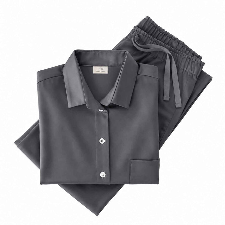 Baumwoll Satin Schlafanzug (Damen)