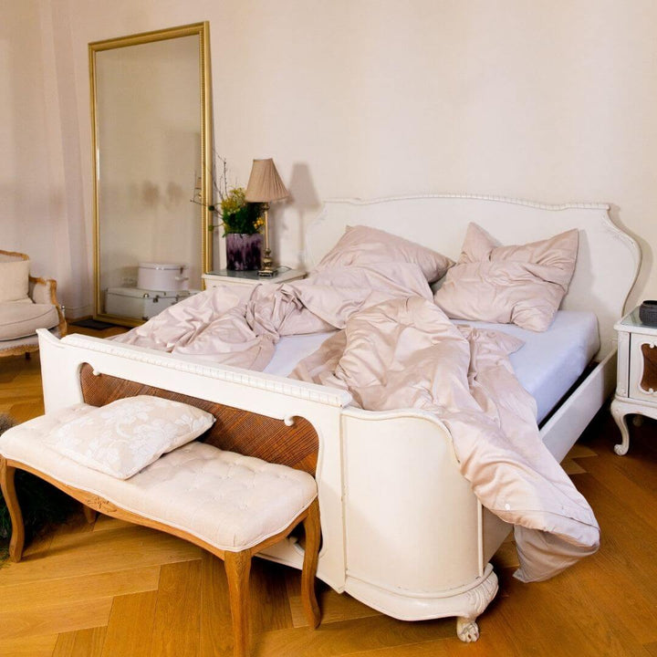 Bettwäsche Set: Baumwoll Satin sand